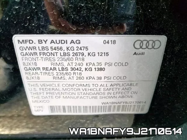 WA1BNAFY9J2170614 фото 2