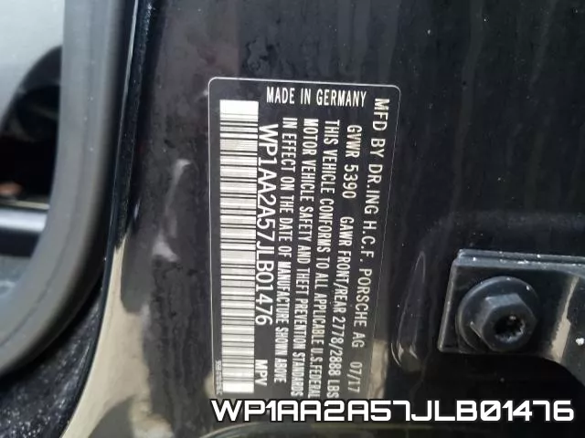 WP1AA2A57JLB01476 фото 2