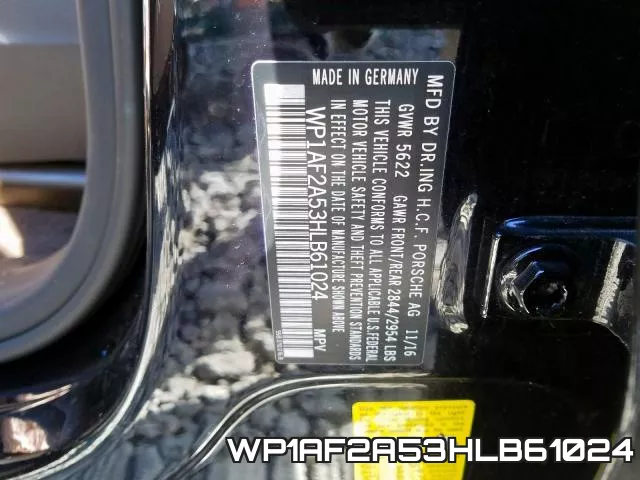 WP1AF2A53HLB61024 фото 2