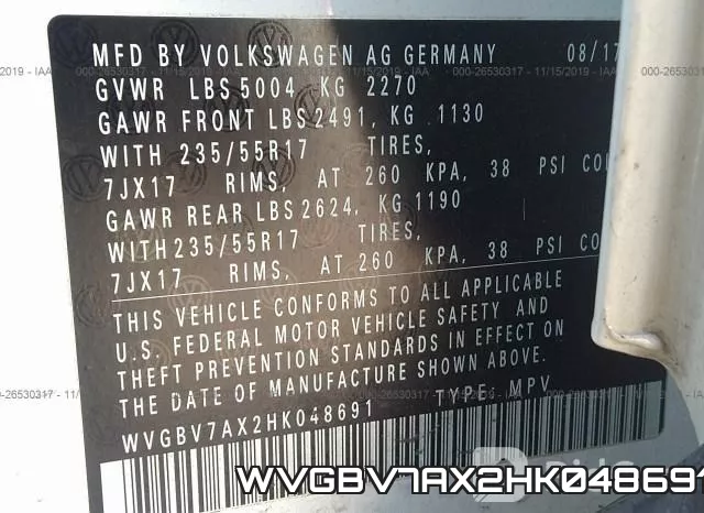 WVGBV7AX2HK048691 фото 10