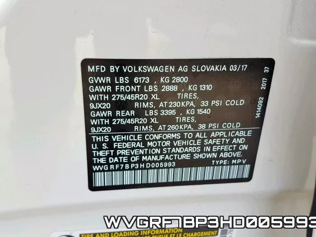 WVGRF7BP3HD005993 фото 2