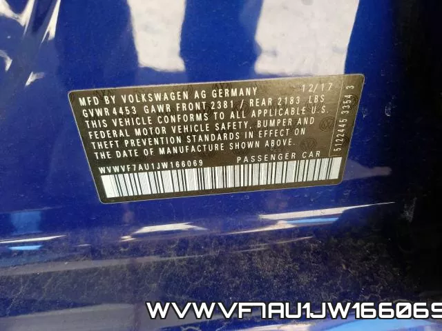 WVWVF7AU1JW166069 фото 2
