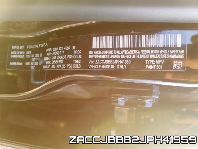 ZACCJBBB2JPH41959 фото 2