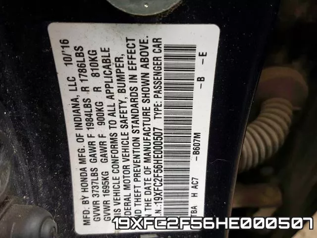 19XFC2F56HE000507 фото 2