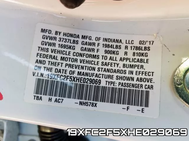 19XFC2F5XHE029069 фото 2