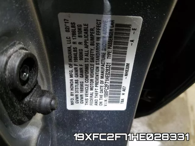 19XFC2F71HE028331 фото 2