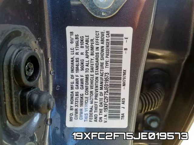 19XFC2F75JE019573 фото 2