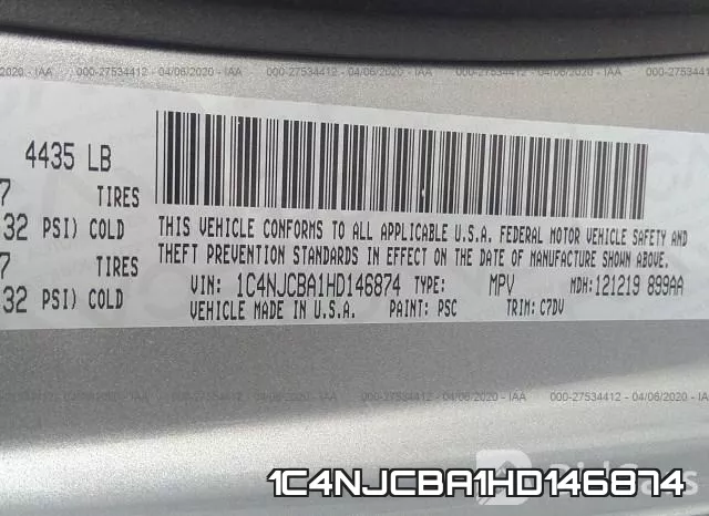 1C4NJCBA1HD146874 фото 10