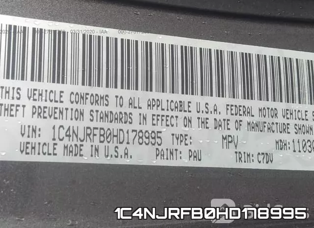 1C4NJRFB0HD178995 фото 10