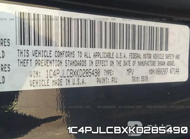 1C4PJLCBXKD285490 фото 10