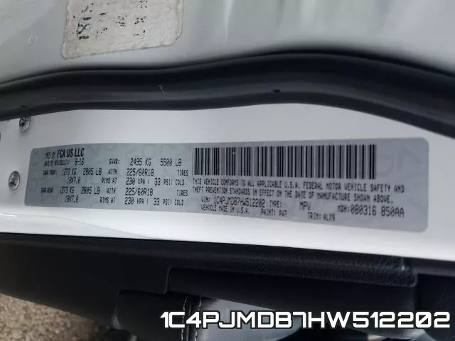 1C4PJMDB7HW512202 фото 2
