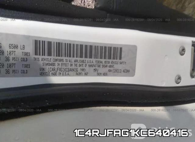 1C4RJFAG1KC640416 фото 10