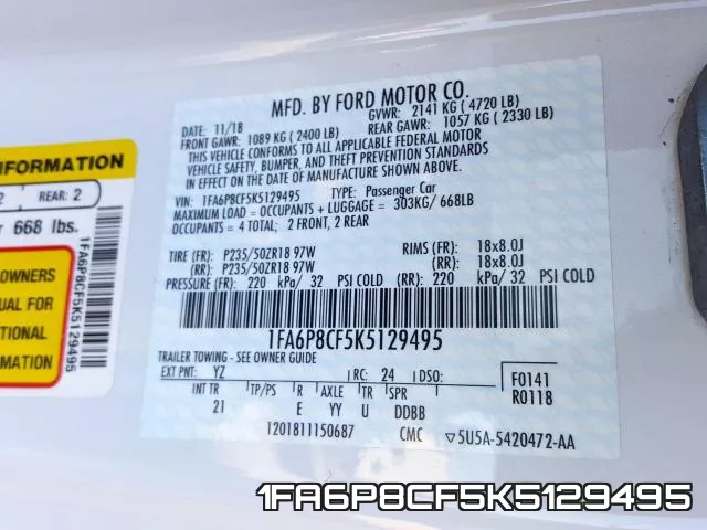 1FA6P8CF5K5129495 фото 2