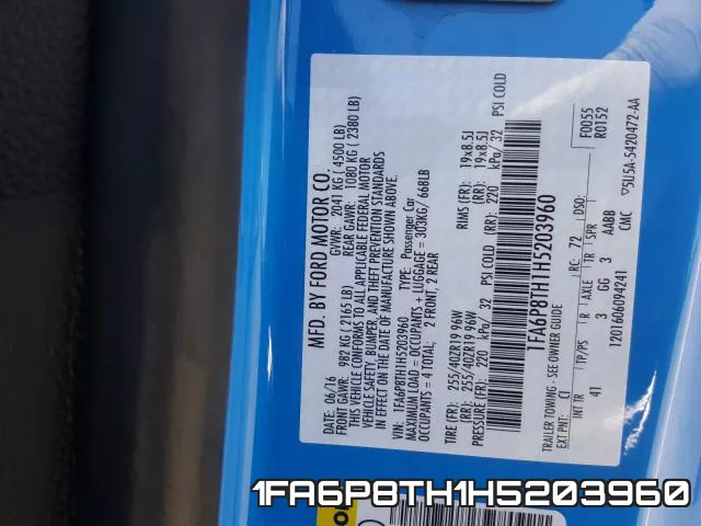 1FA6P8TH1H5203960 фото 2
