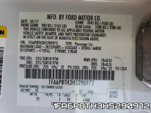 1FA6P8TH3H5290972 фото 2