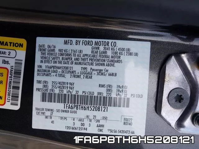1FA6P8TH6H5208121 фото 2