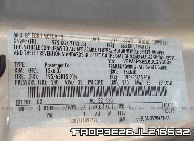 1FADP3E26JL216532 фото 10