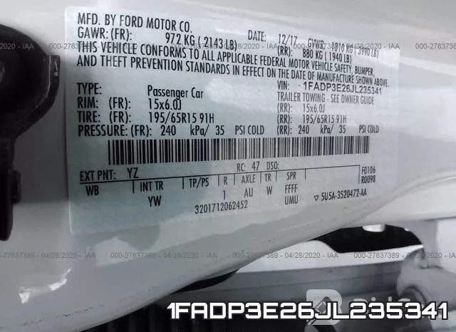 1FADP3E26JL235341 фото 10