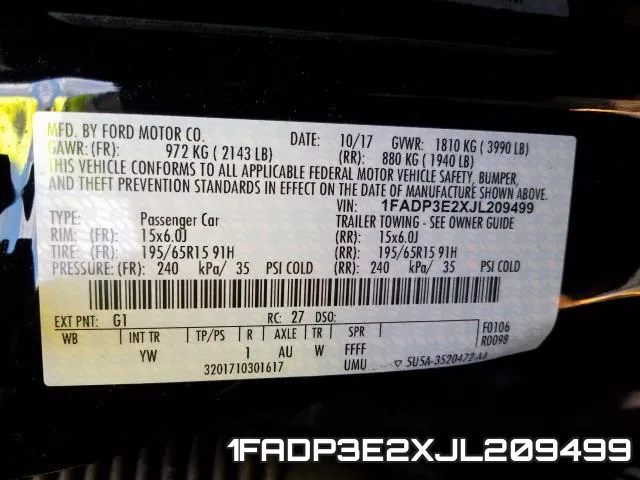 1FADP3E2XJL209499 фото 2