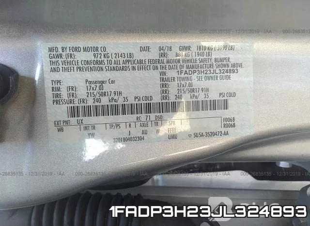 1FADP3H23JL324893 фото 10