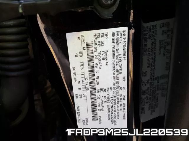 1FADP3M25JL220539 фото 2