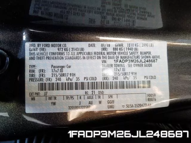 1FADP3M26JL248687 фото 2