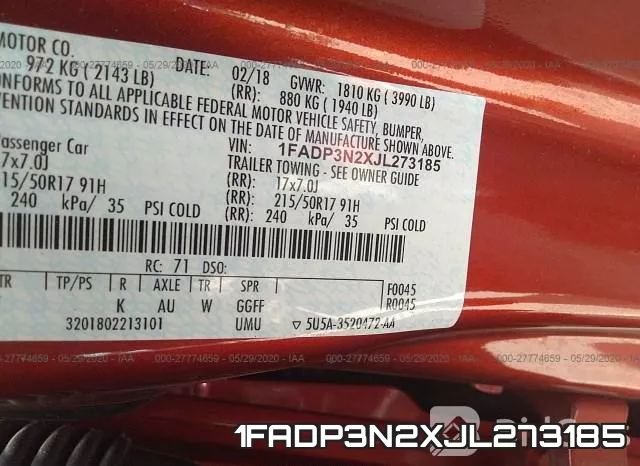 1FADP3N2XJL273185 фото 10