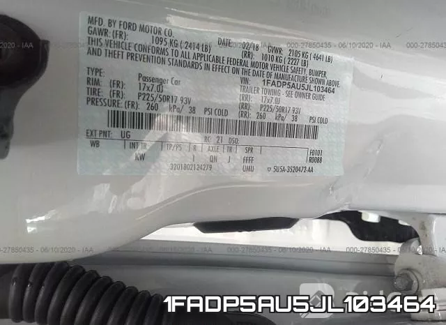 1FADP5AU5JL103464 фото 10