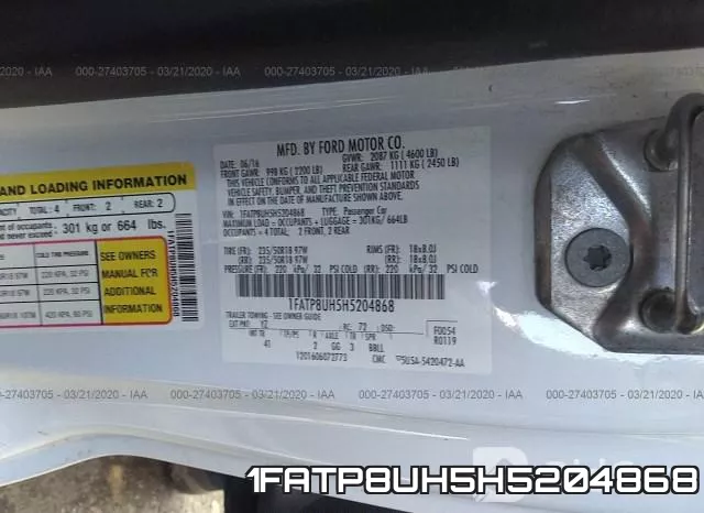 1FATP8UH5H5204868 фото 10