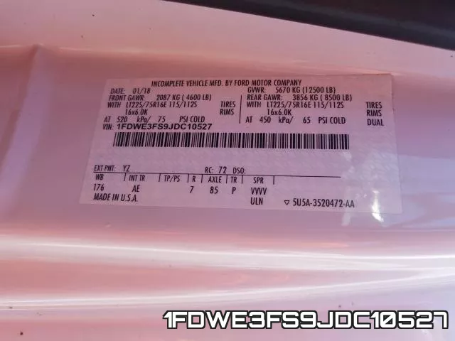 1FDWE3FS9JDC10527 фото 2