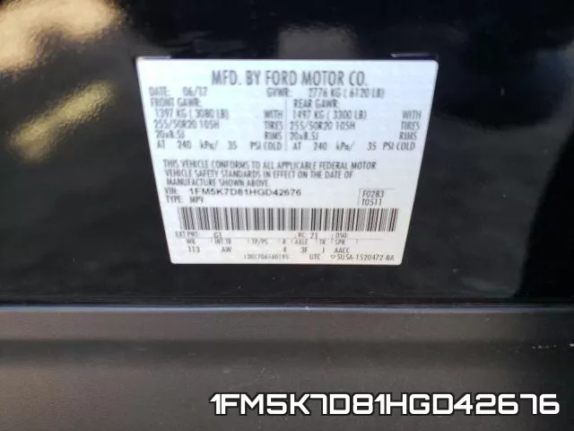 1FM5K7D81HGD42676 фото 2