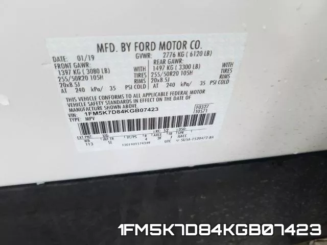 1FM5K7D84KGB07423 фото 2