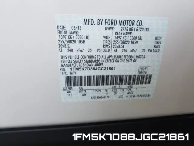 1FM5K7D88JGC21861 фото 2