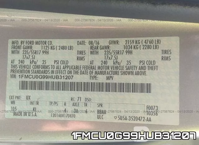 1FMCU0G99HUB31207 фото 10