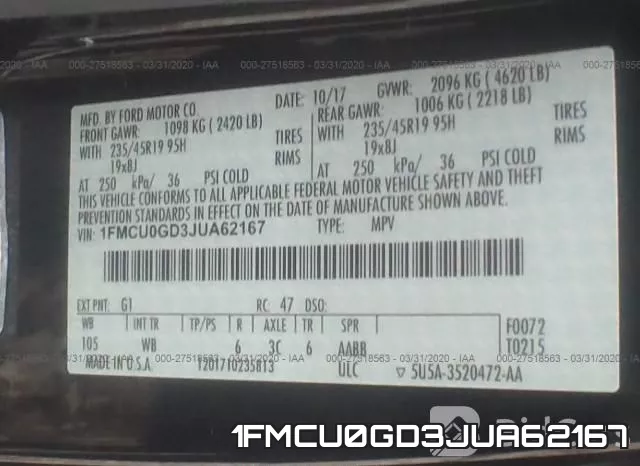 1FMCU0GD3JUA62167 фото 10