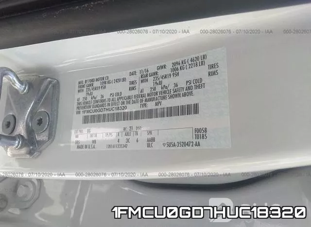 1FMCU0GD7HUC18320 фото 10