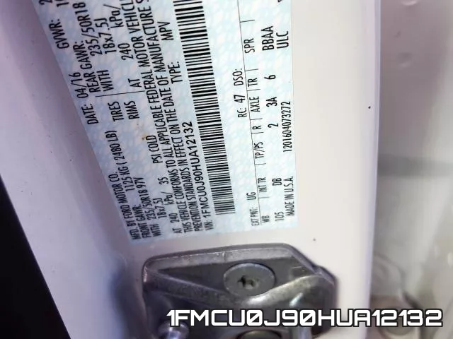 1FMCU0J90HUA12132 фото 2