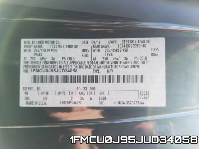 1FMCU0J95JUD34058 фото 2