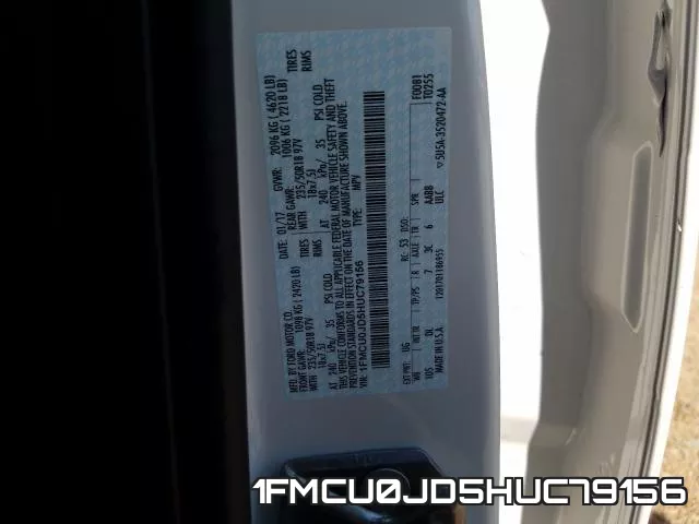 1FMCU0JD5HUC79156 фото 2