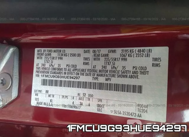 1FMCU9G93HUE94297 фото 10