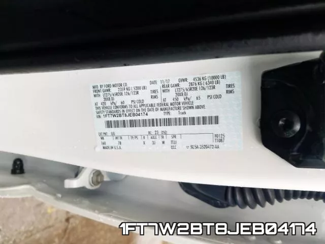 1FT7W2BT8JEB04174 фото 2