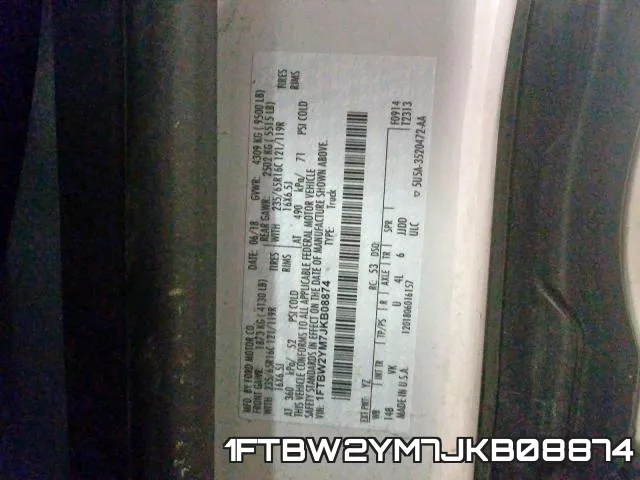 1FTBW2YM7JKB08874 фото 2