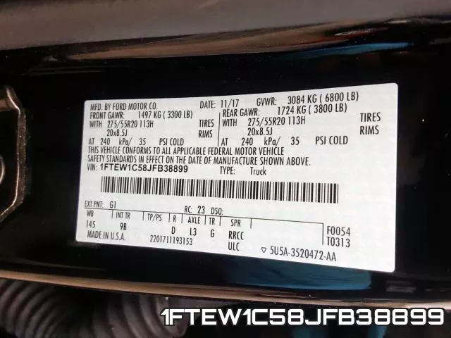 1FTEW1C58JFB38899 фото 2