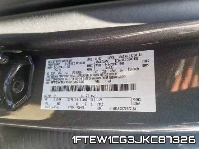 1FTEW1CG3JKC87326 фото 2