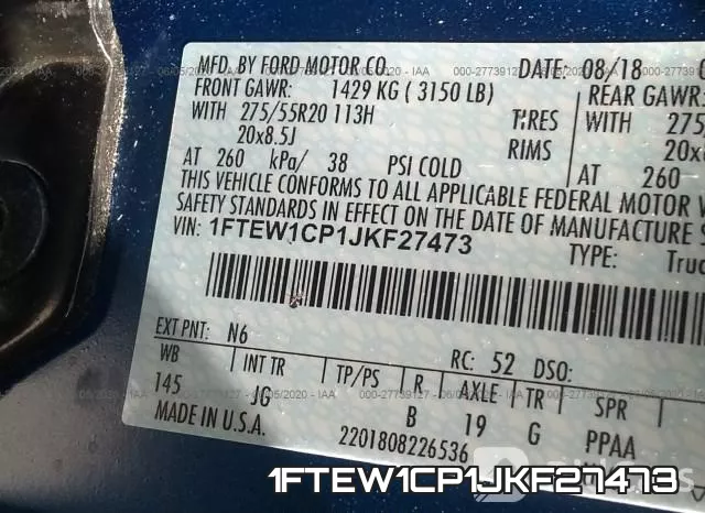 1FTEW1CP1JKF27473 фото 10