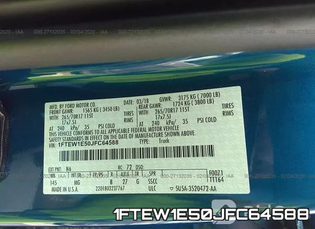 1FTEW1E50JFC64588 фото 10