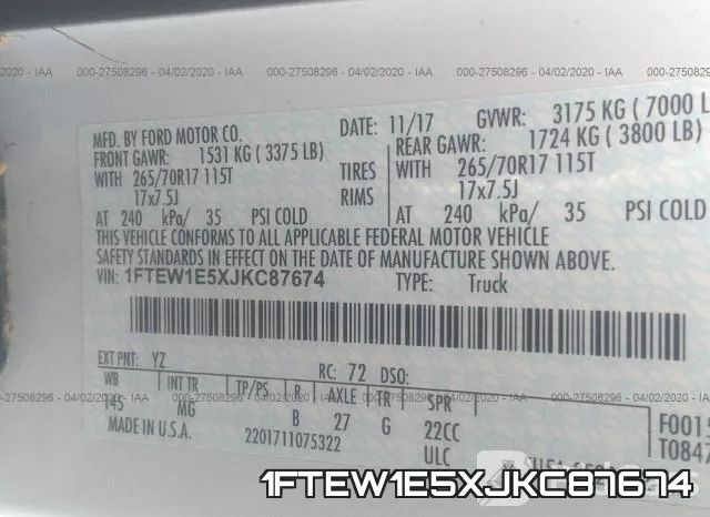 1FTEW1E5XJKC87674 фото 10