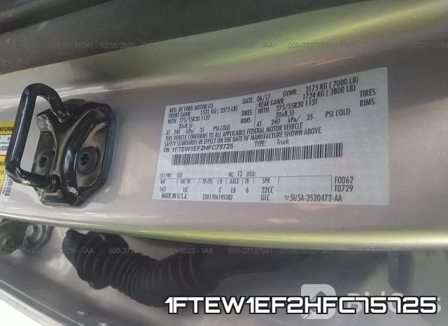 1FTEW1EF2HFC75725 фото 10