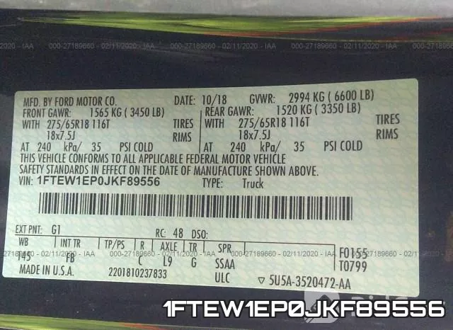1FTEW1EP0JKF89556 фото 9