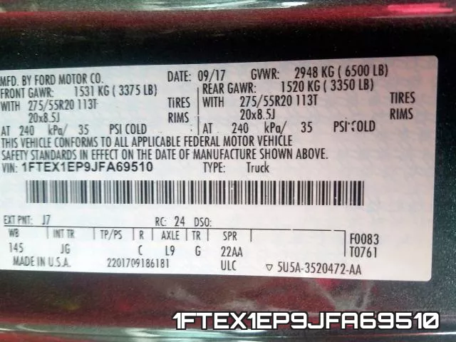 1FTEX1EP9JFA69510 фото 2